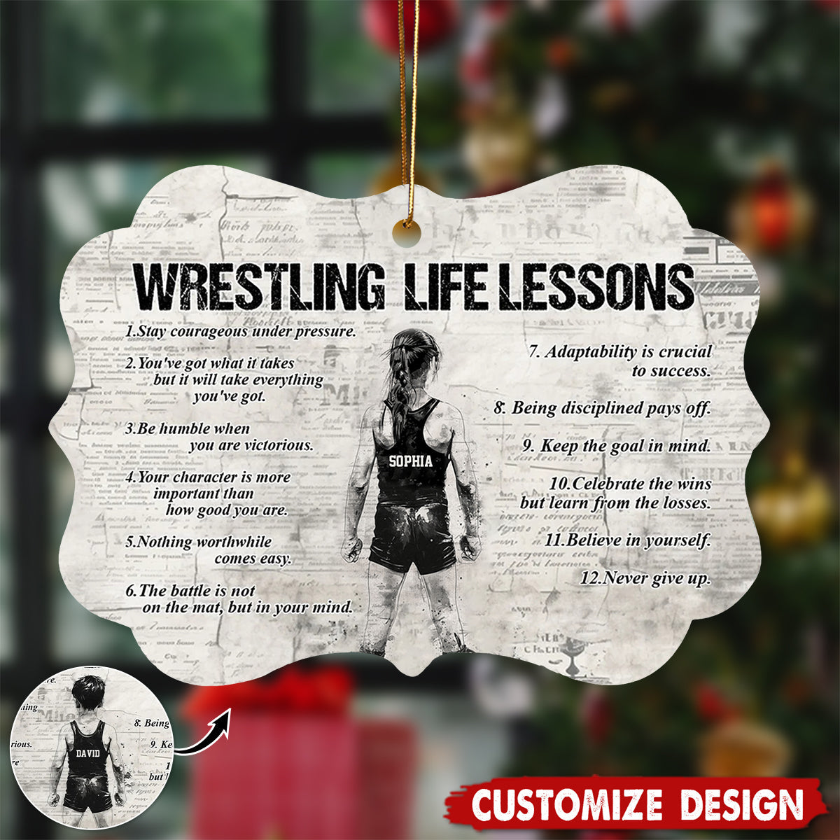 Personalized Wrestling Kid Ornament - Gift For Wrestling Lovers