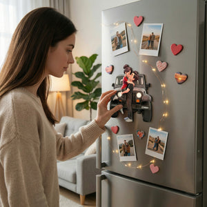 Personalized Romantic Couple Car Magnetic Acrylic Fridge Magnet - Gift For Couple