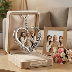 Custom From Any Photo - Personalized Family Shaped Metal Pendant Keychain
