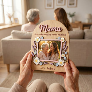 Personalized Wooden Photo Frame - Mom Grandma Gift