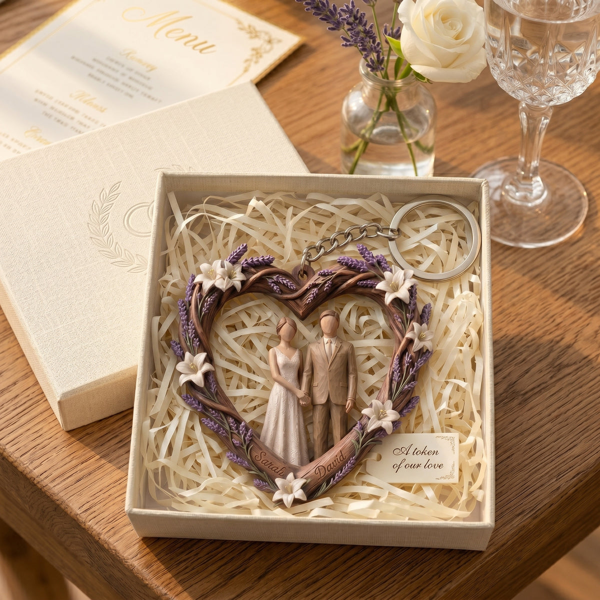 Personalized Couple Heart Keychain-Gift For Couple
