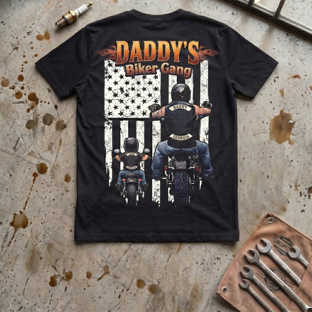Daddy’s Biker Gang Shirt - Personalized Gift For Dads