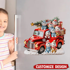 Wishing You A Merry Christmas - Family Personalized Decal - Gift For Snowman Collectors