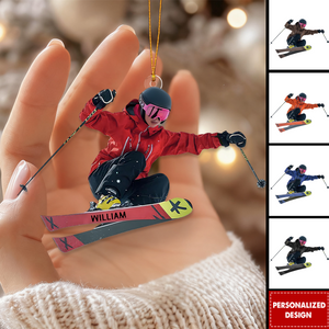 Personalized Skiing Christmas Ornament-Ski Lift Lover Gift