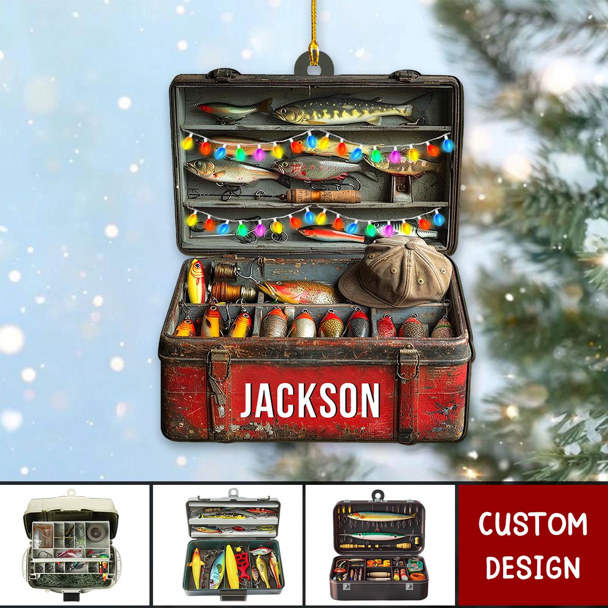 christmas tackle box Personalized Fishing Tackle Box Christmas Ornament-Gift For Fishing Lo