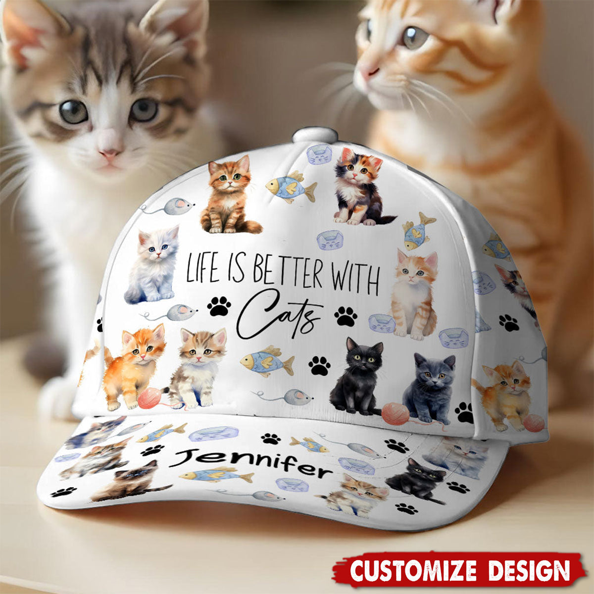 Life Is Better With Cats - Personalized Cat Classic Cap