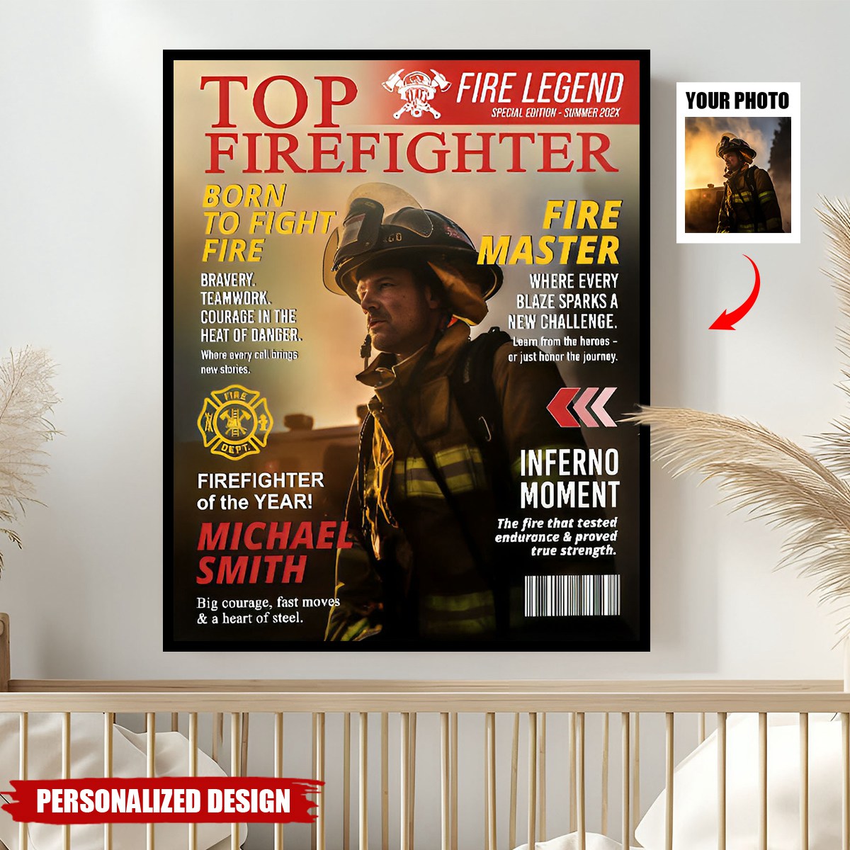 Personalized Firefighter Magazine Poster
