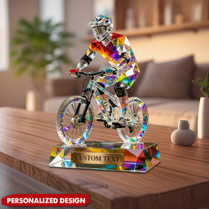 Personalized Stained Glass Mountain Bike Acrylic Plaque