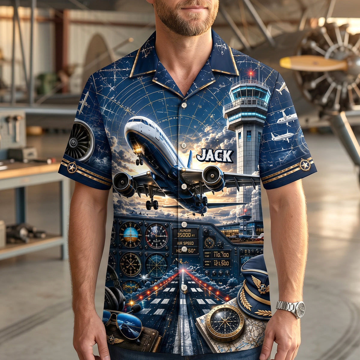 Sky Commander Hawaiian Shirt - Gifts For Pilots