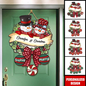 2025New Release Snowman Grandpa & Grandma Mom & Dad-Christmas Ball Kids Personalized Wood Sign