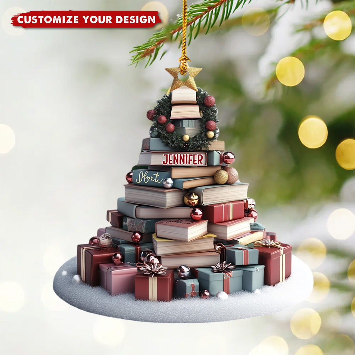 Book Christmas Tree - Personalized Book Ornament