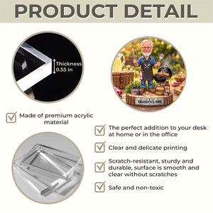 Personalized BBQ Dad Acrylic Plaque, Custom Photo Grill Master Sign, Backyard Barbecue Decor