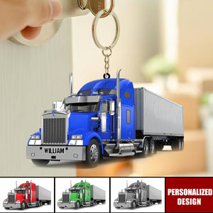 Personalized Trucker Acrylic Keychain