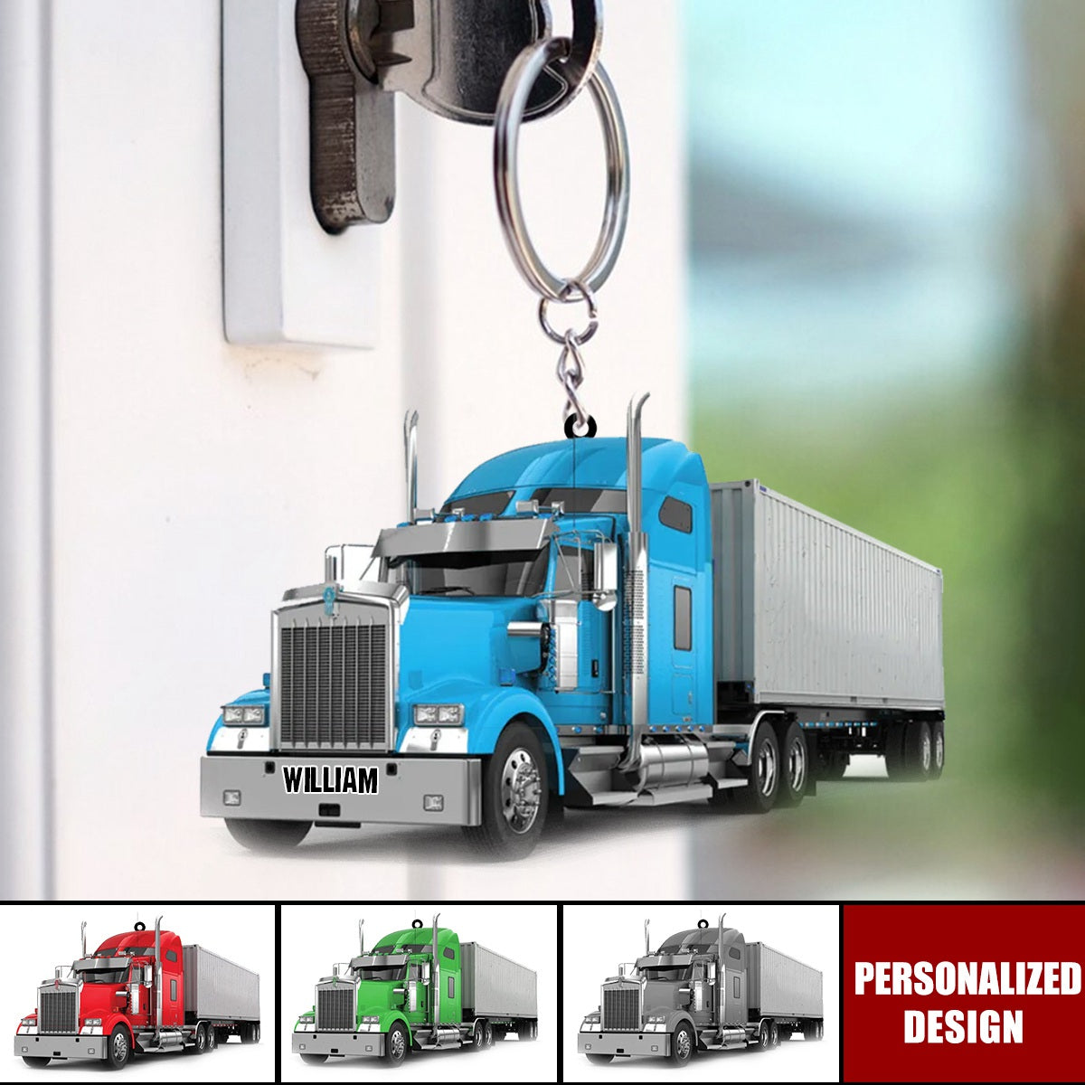 Personalized Trucker Acrylic Keychain