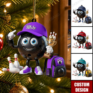 New Release - Personalized Cute Bowling Mascot Ornament - Gift for Bowling Lover