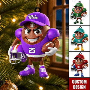 New Release - Personalized Cute American Football Mascot Ornament - Gift for American Football Lover