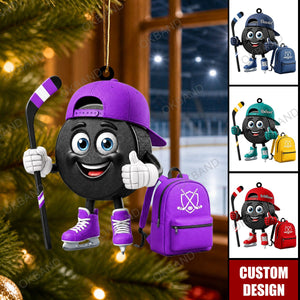 New Release - Personalized Cute Hockey Mascot Ornament - Gift for Hockey Lover