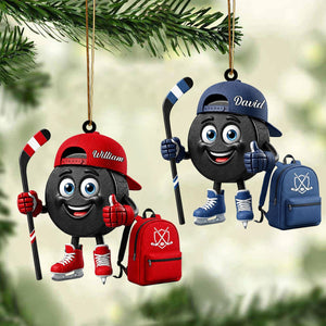 New Release - Personalized Cute Hockey Mascot Ornament - Gift for Hockey Lover