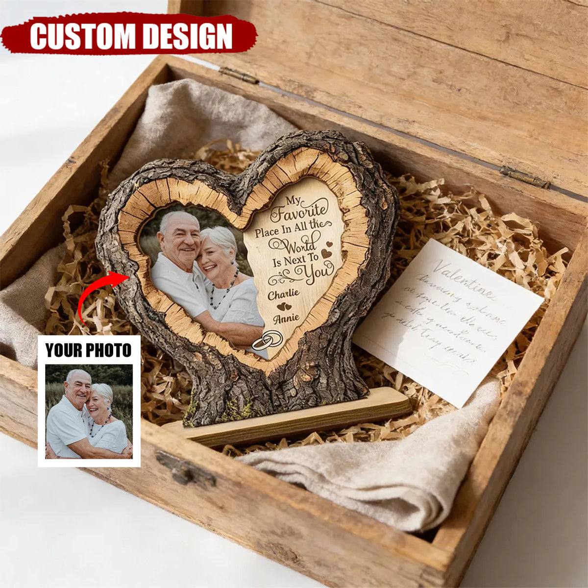 Personalized Favorite Place Next To You Couple  Wooden Plaque - Anniversary Gift, Valentine's Gift For Him, For Her