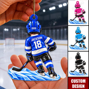 Personalized Hockey Ornament, Ice Hockey Ornament
