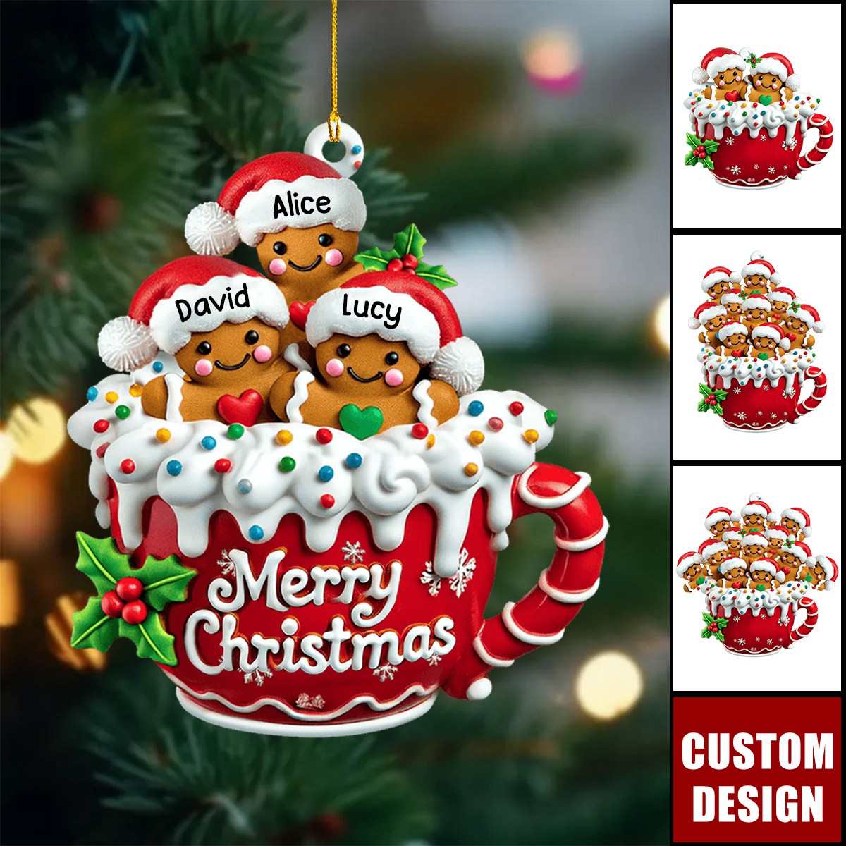 Merry Christmas - Personalized Gingerbread Christmas Ornament, Gift For Family - 2026 New Release