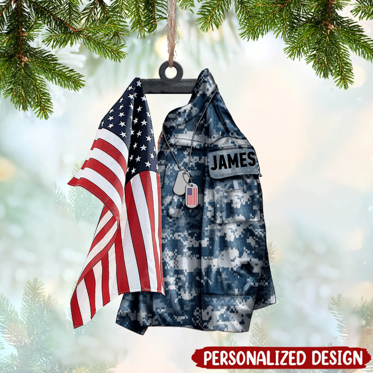 2025 New Release U.S Airforce/Navy/Army Hanging Ornament Christmas-Personalized Acrylic Ornament