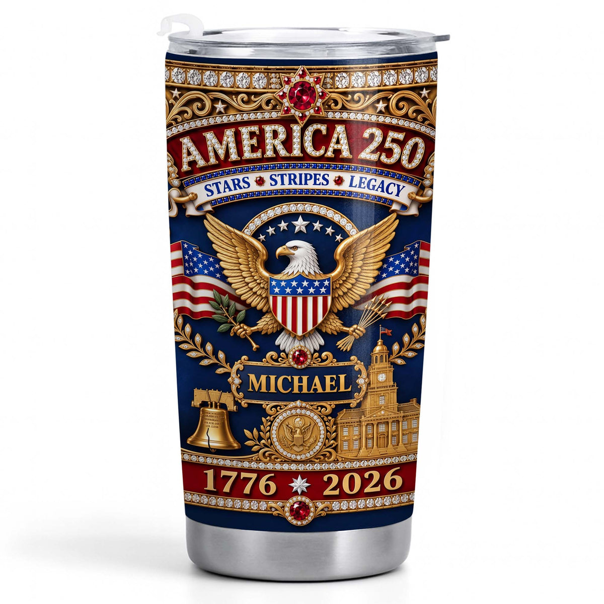 America Stars Stripes Legacy, Stainless Steel Tumbler, Gift For Patriots