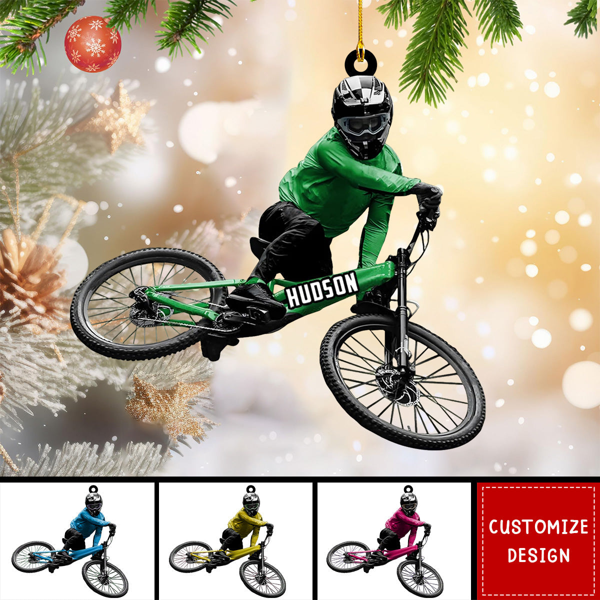 Personalized Mountain Bike Christmas Ornament Gift for Biker2024 New