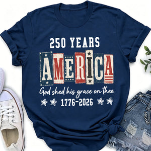 Personalized Patriotic Christian American Flag 250 Years Tee-Gift For Fourth Of July Enthusiasts