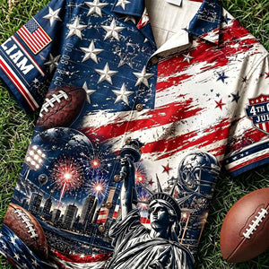 Proud American Football Hawaiian Shirt - Personalized Gifts For Sport Lovers