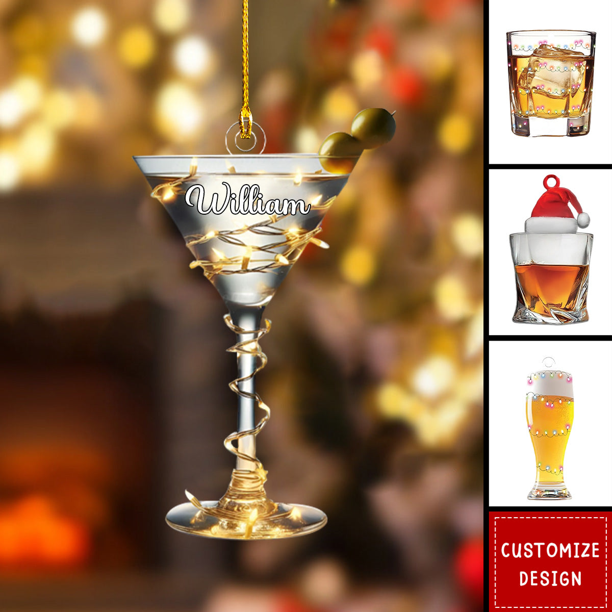 2024 New Release - Personalized Alcohol Drink Christmas Ornament