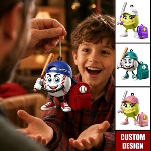 New Release - Personalized Cute Baseball Softball Mascot Ornament - Gift for Baseball Softball Lover