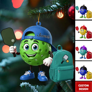 Personalized Cute Pickleball Mascot Ornament - Gift for Pickleball Lover - New Release