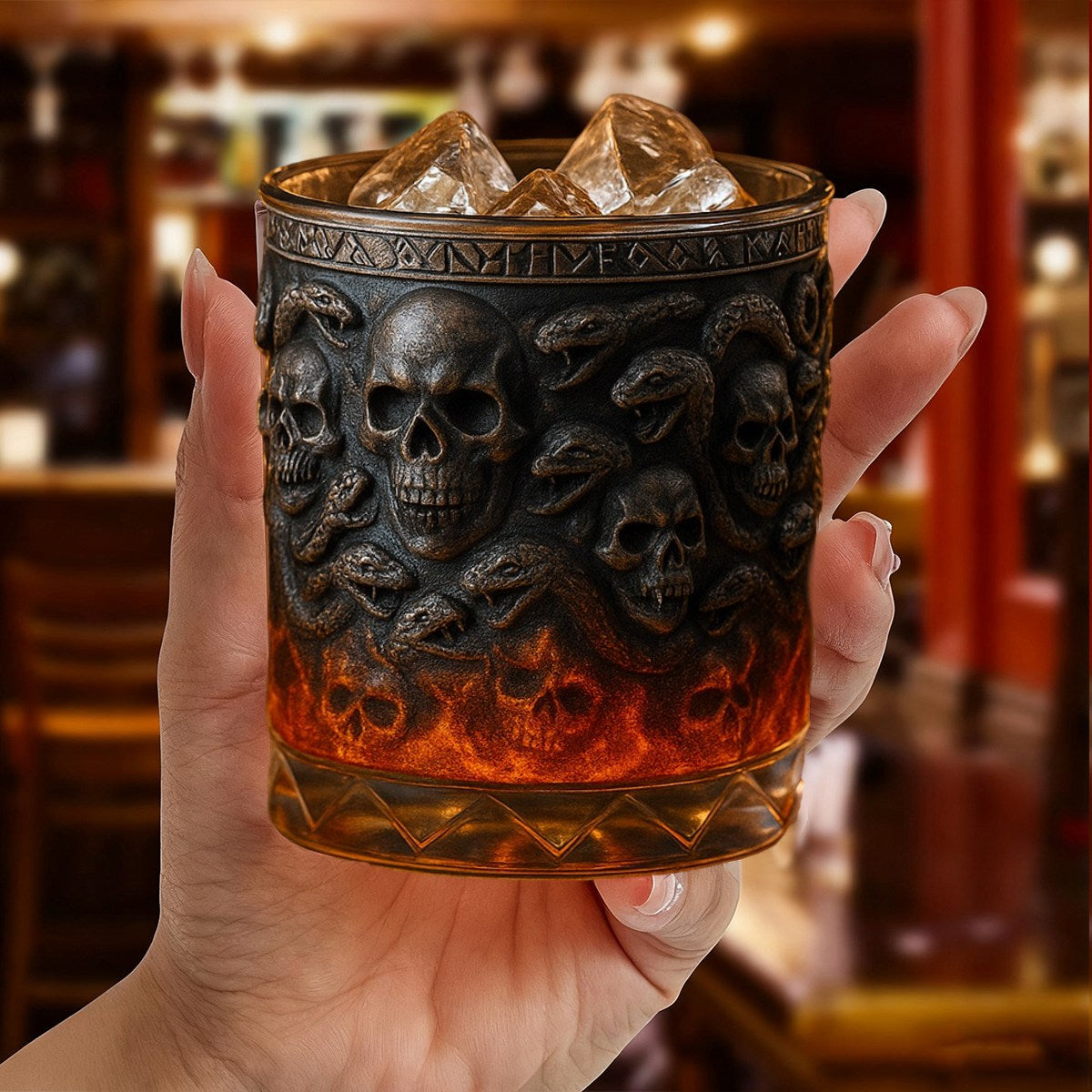 Snake and Skull Whiskey Glass