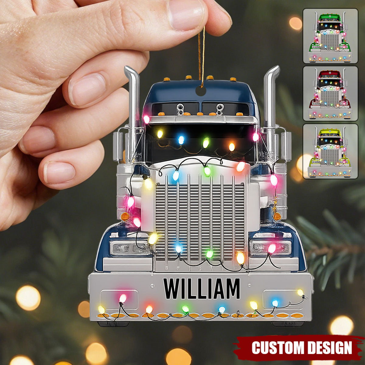 Celebrate The Holidays With Festive Truck Decorations, Personalized Custom Acrylic Ornament, Gift For Truck Drivers