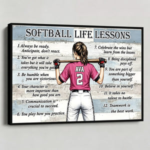 Personalized Baseball & Softball Life Lessons Poster - Gift for Sports Families