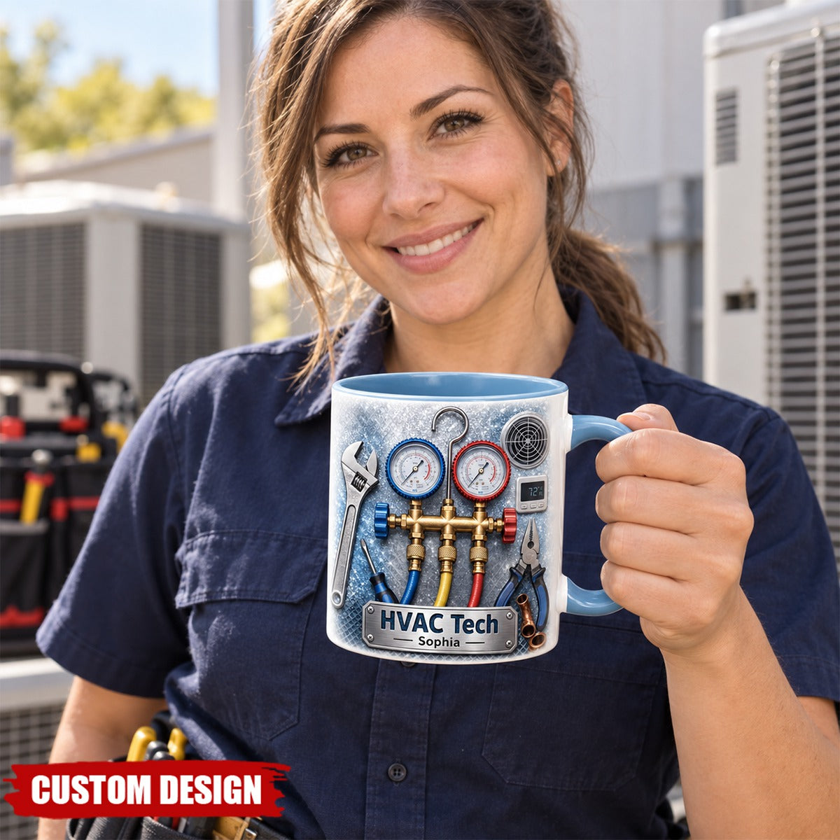 Personalized HVAC Mug Coffee Mug for Technicians, Heating Cooling Service Technician Gift