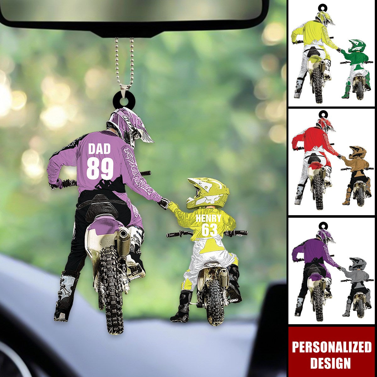Personalized Motocross Racer Ornament-Dad And Kid Motocross Lovers Gift