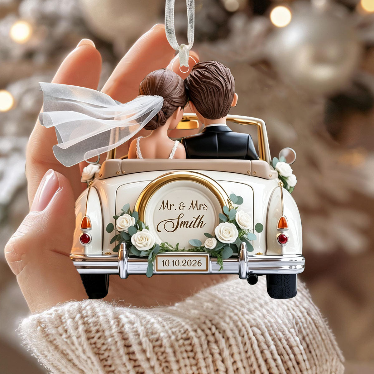 Personalized Mr & Mrs Newlywed 1st Christmas Ornament