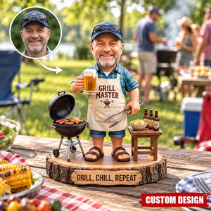 Personalized BBQ Dad 2D Acrylic Plaque, Custom Photo Grill Master Sign
