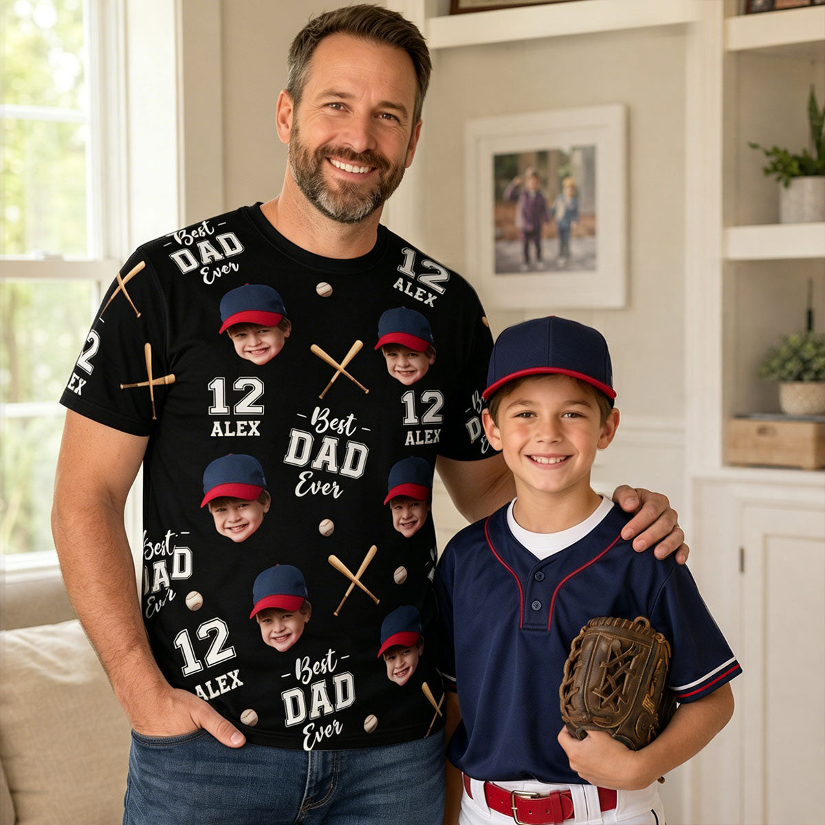 Best Dad Ever Baseball Dad - Personalized Shirt - Heartfelt Gift For Dad, Husband