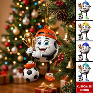 Personalized Cute Soccer Mascot Ornament - Gift for Soccer Lover - New Release