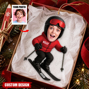 Personalized Skiing Ornament - Gift For Skier
