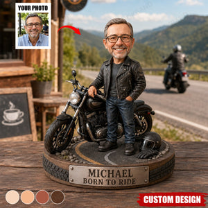 Personalized Motorcycle Acrylic Plaque, Photo Biker Figurine
