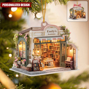 Personalized Bookstore Christmas Ornament-Unique Gift for Book Lovers