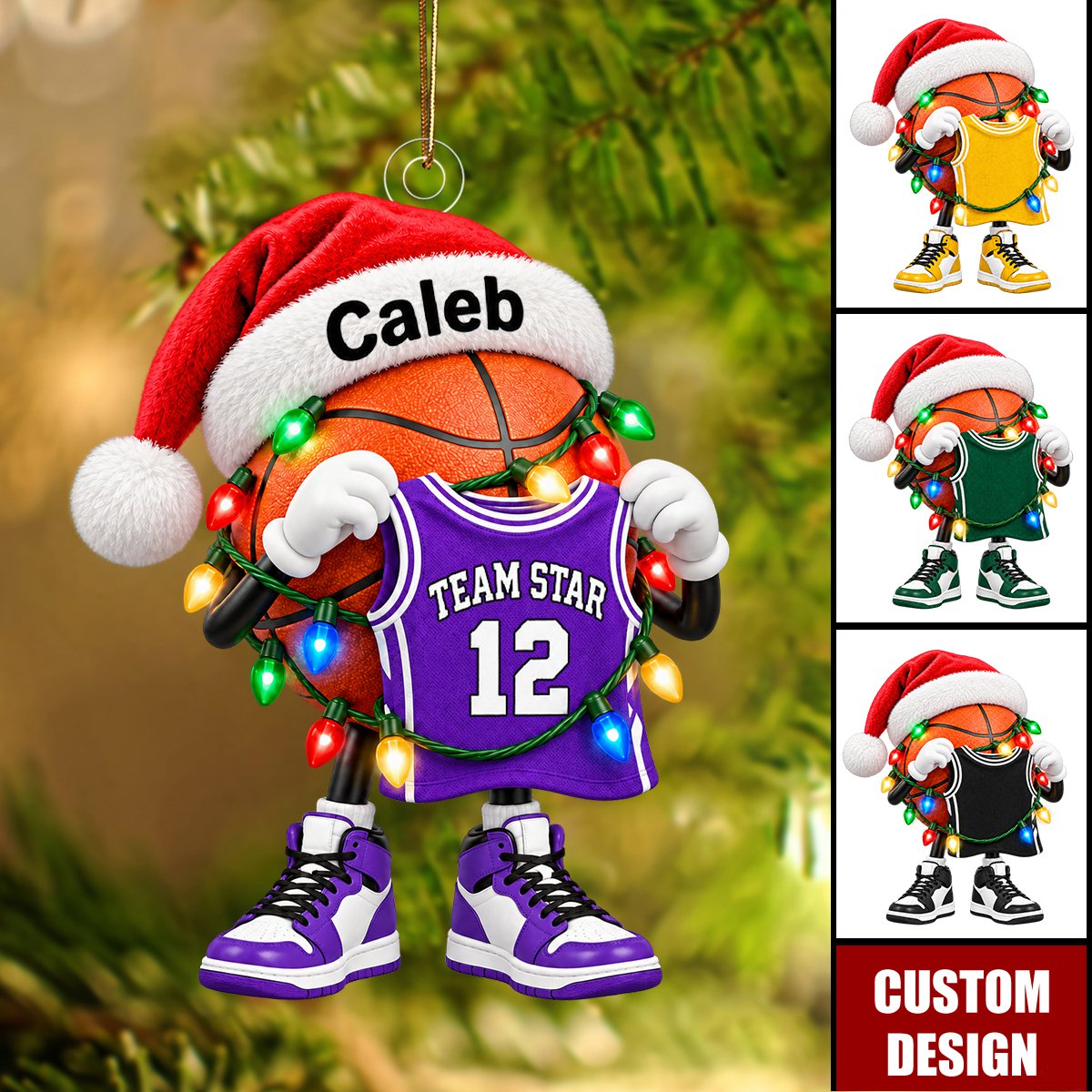 Personalized Basketball Ornament, Custom Basketball Player Christmas Ornament, Basketball Lover Gift