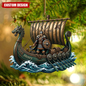 Personalized Viking Ship Christmas Ornament,Viking Lover Gift