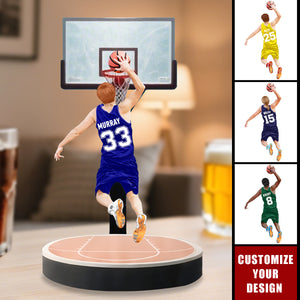 Personalized Basketball Player Jumping Dunking Acrylic Plaque - Gift For Basketball Lovers