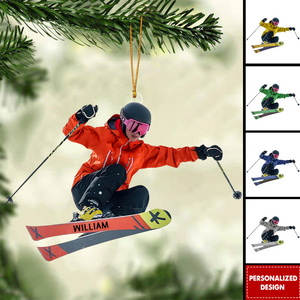 Personalized Skiing Christmas Ornament-Ski Lift Lover Gift