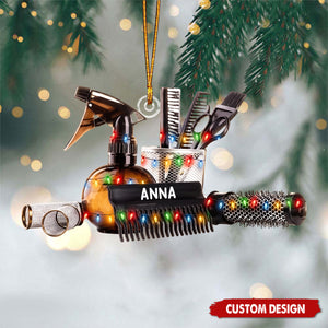 Personalized Hair Stylist Ornament , Hairdresser Christmas Ornament